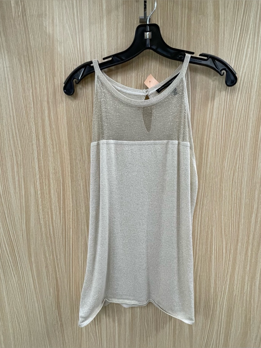 White House Black market cream glitter top size large